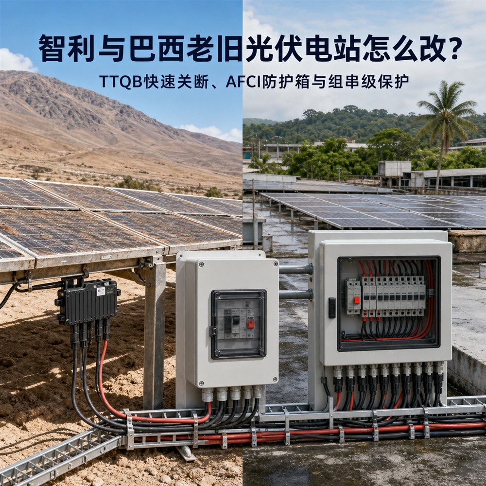 智利与巴西老旧光伏电站怎么改？TTQB组件级快速关断器、AFCI电弧防护箱与组串级保护方案(pic1)